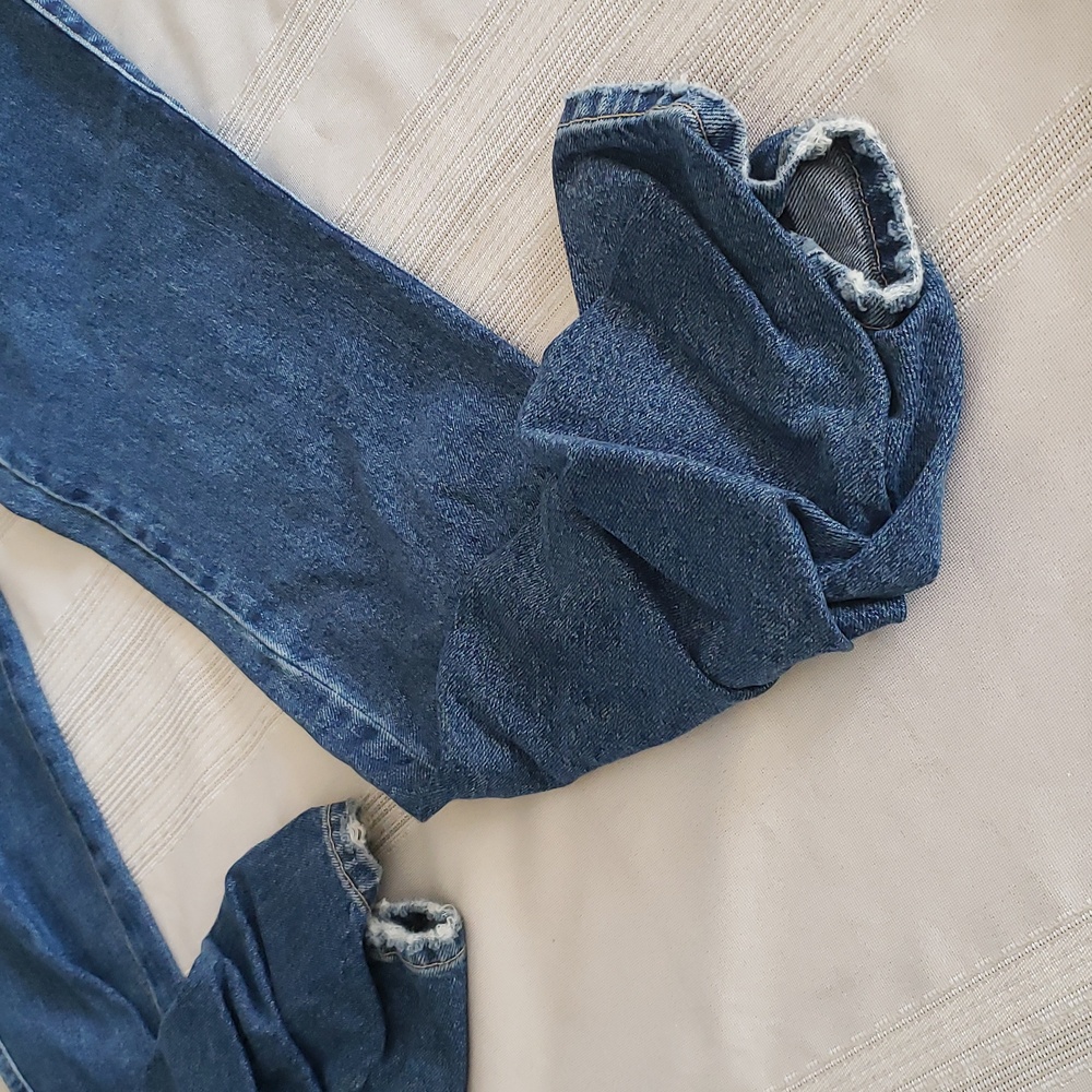 ZARA Trafaluc NEW Jeans Women's 6 Slouchy Ruched Extra Long NWT - Picture 8 of 16